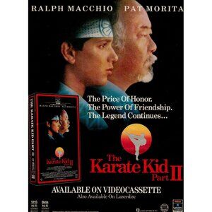 1987 The Karate Kid II Videocassette Vintage Print Ad (L18)